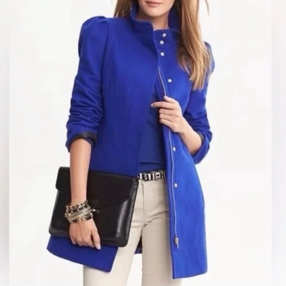 Banana Republic Royal Blue Wool Coat Medium